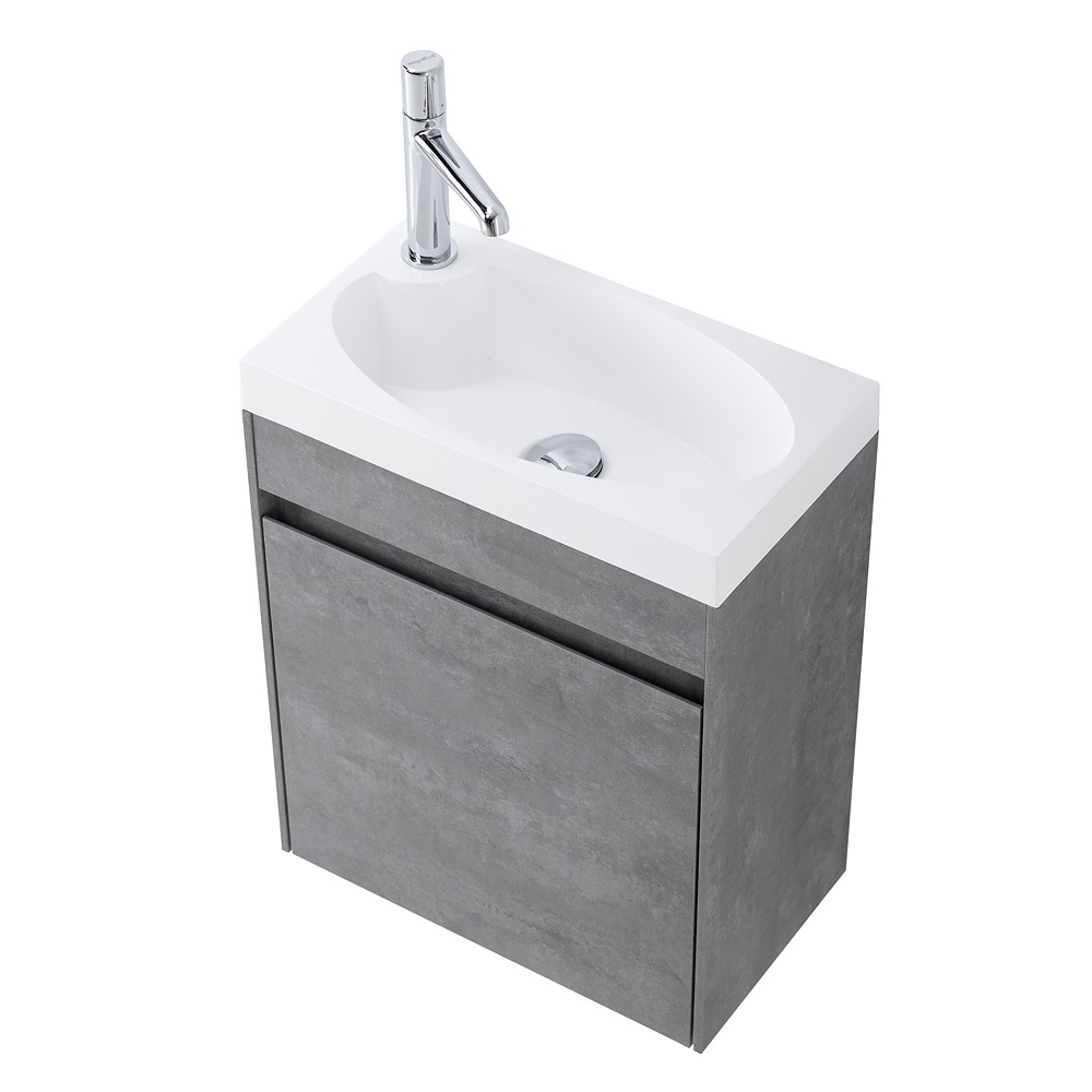 Приобрести belbagno тумба с раковиной pietra mini 46 см, подвесная с дверью 46-l stucco cemento, белая раковина