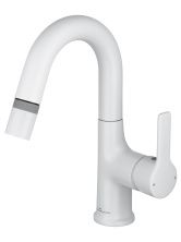 Смеситель для раковины с выдвижным изливом WONZON & WOGHAND, Белый матовый (WW-FE01L212-MW)