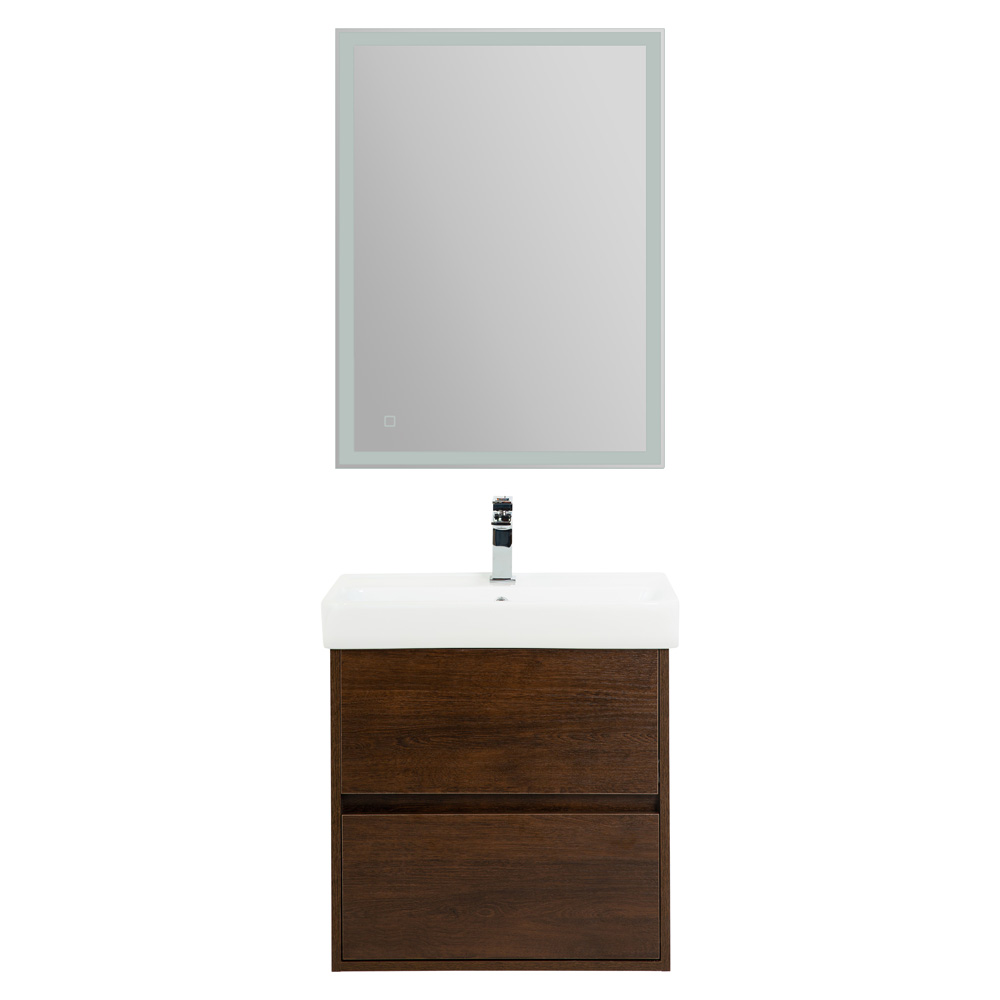 Приобрести belbagno тумба с раковиной neon 50 см, подвесная rovere scuro, белая раковина