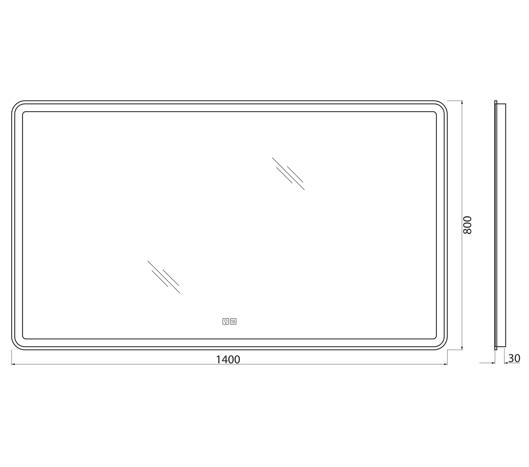 Приобрести belbagno зеркало 140х80 см spc-mar-1400-800-led-tch-warm