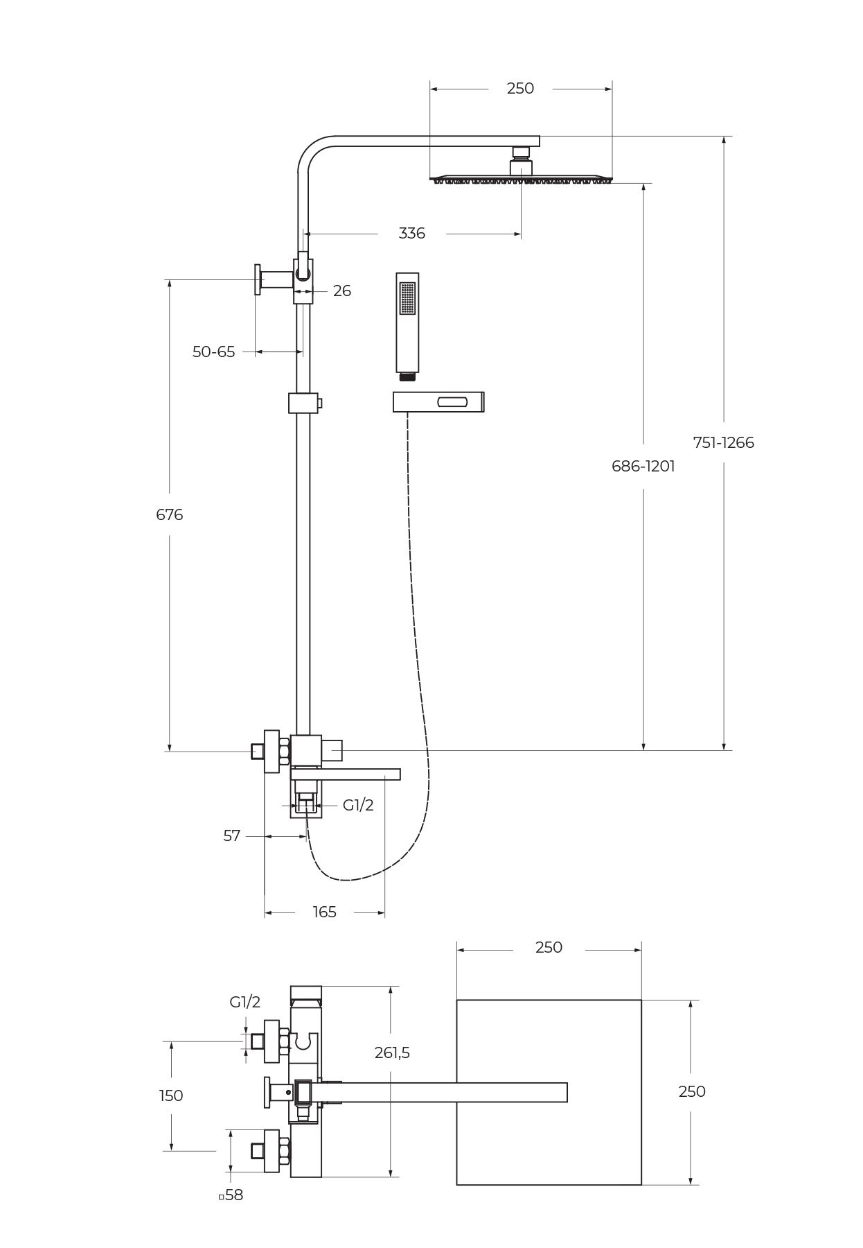 Приобрести belbagno душевая стойка luce, черный luc-vscm-nero