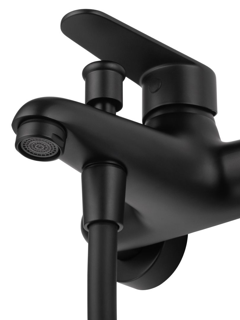 Приобрести смеситель для ванны с душевым гарнитуром wonzon & woghand alfa, черный матовый (ww-ae3201-mb)