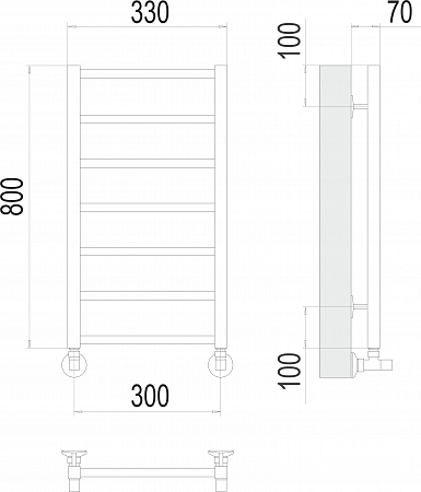Приобрести terminus полотенцесушитель контур п7 30х80 см, водяной, хром