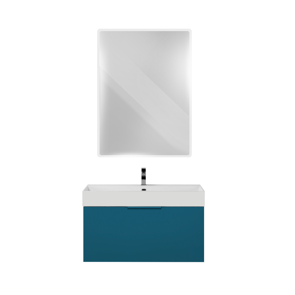 Приобрести cezares тумба подвесная с раковиной premium 90 см blu petrolio, голубая 55403