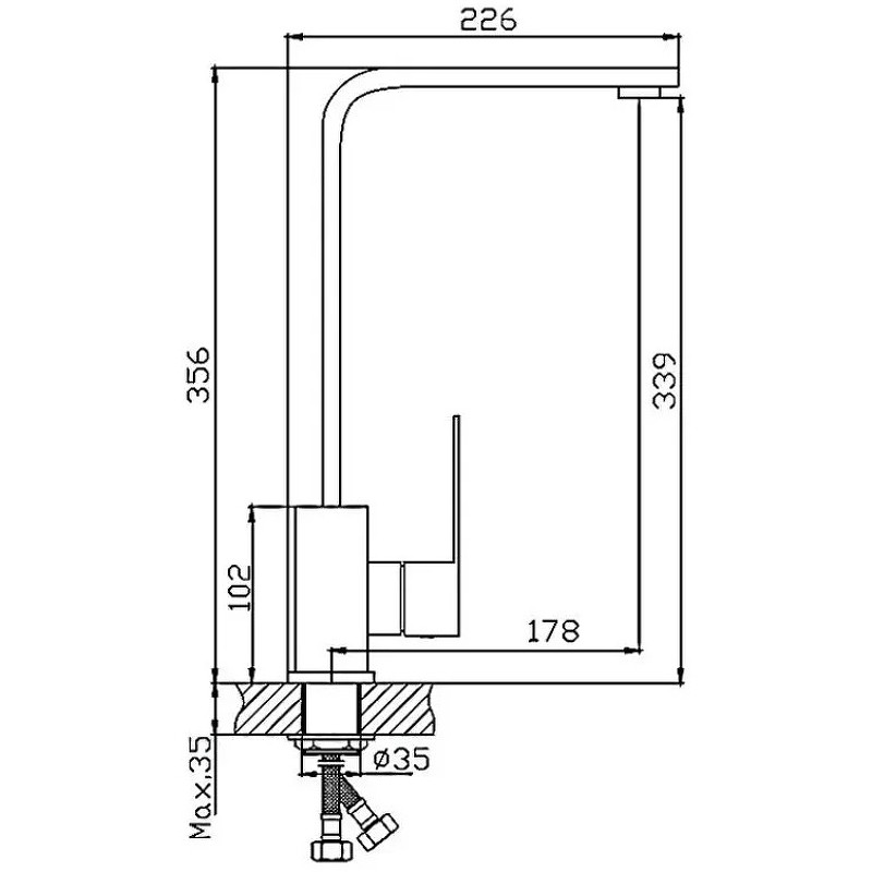 Приобрести haiba смеситель для кухни 356мм, черный матовый hb-70803-7