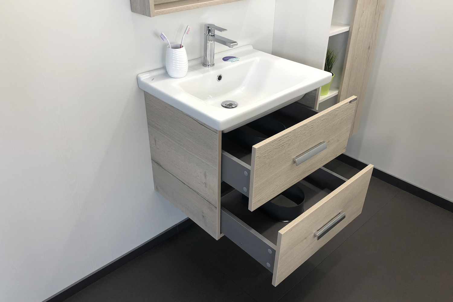 Приобрести сomforty тумба с раковиной "парма-60" дуб дымчатый