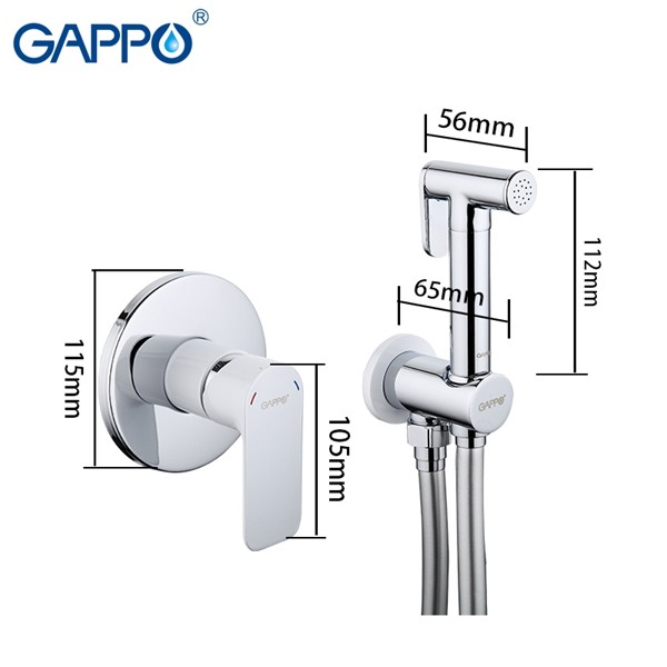 Приобрести gappo смеситель с гигиеническим душем g7248, белый/хром 88967