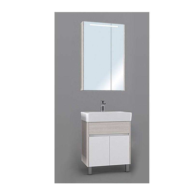 Приобрести зеркало шкаф акватон верди 60 с подсветкой, белый/ясень 