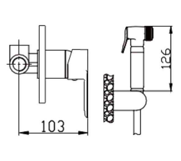 Приобрести смеситель с гигиеническим душем, встраиваемый vieir patona, хром v233552
