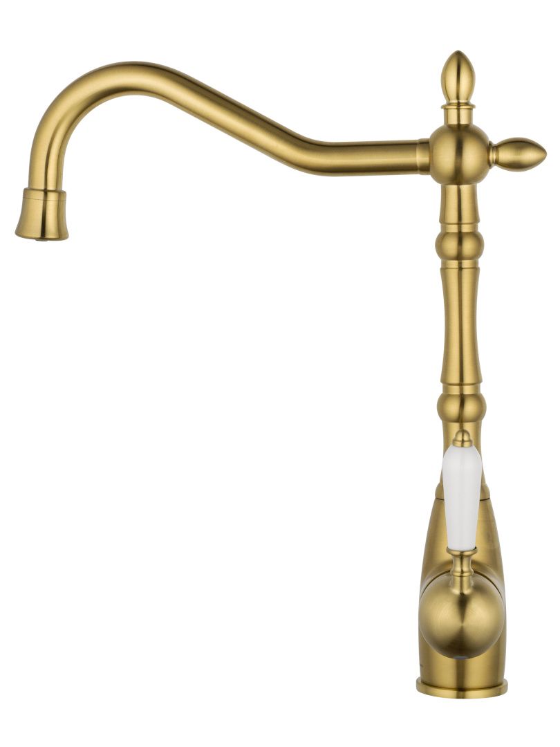 Приобрести смеситель для кухни c подключением фильтра wonzon & woghand, брашированное золото (ww-88458006-bg)