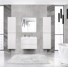 Cezares Тумба подвесная с раковиной MOLVENO 46 80 см Bianco Ghiaccio, белая MOLVENO 46-80-2C-SO-BG