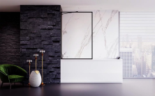 Veconi Шторка на ванну Palau 60x150 см, черная, прозрачное PL85B-60-01-C7