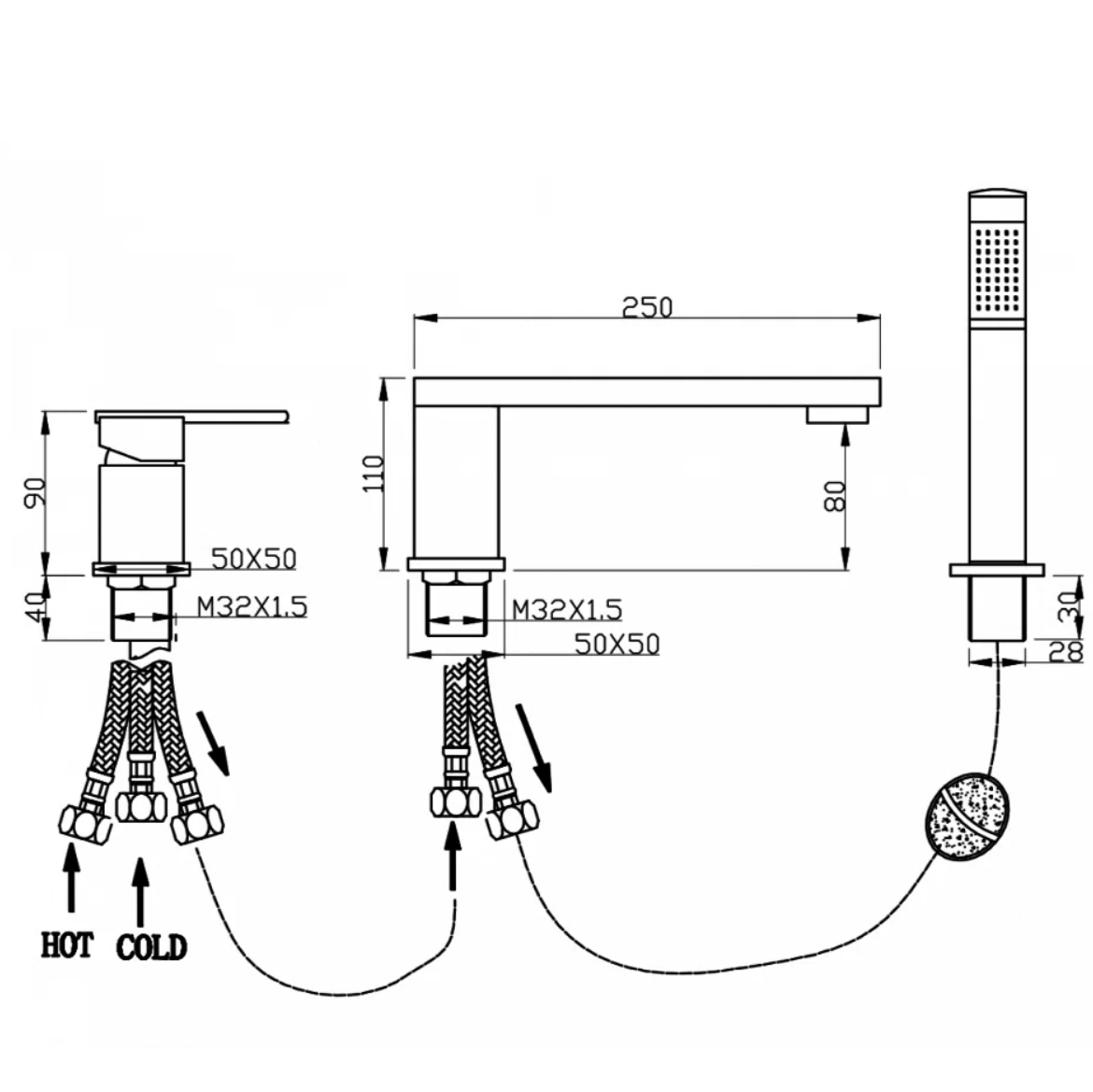 Приобрести grocenberg смеситель на борт ванны, хром gb6008cr