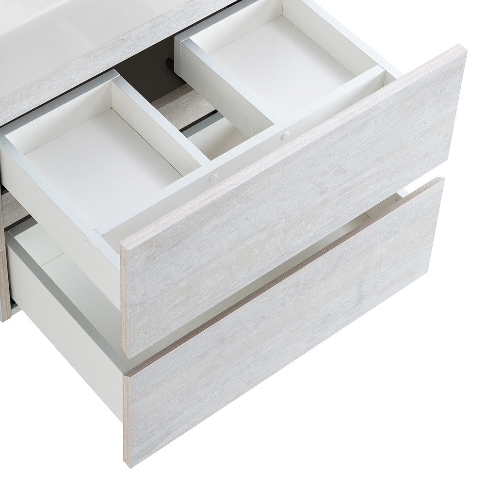 Приобрести cezares тумба подвесная с раковиной molveno 46 60 см legno bianco, белый глянец molveno 46-60-2c-so-lb