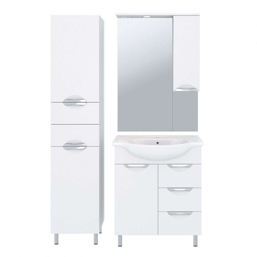 Приобрести aqua de marco зеркало-шкаф eleganse 70 см, правое, белый\хром 1070cele/r