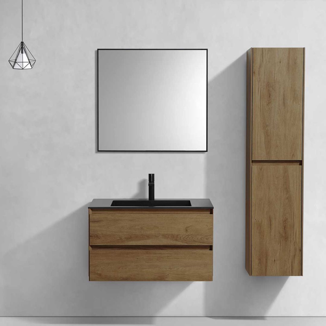 Приобрести vincea тумба подвесная luka 80 см, дуб табак с черной раковиной vmc-2l800to;vcb-13800b