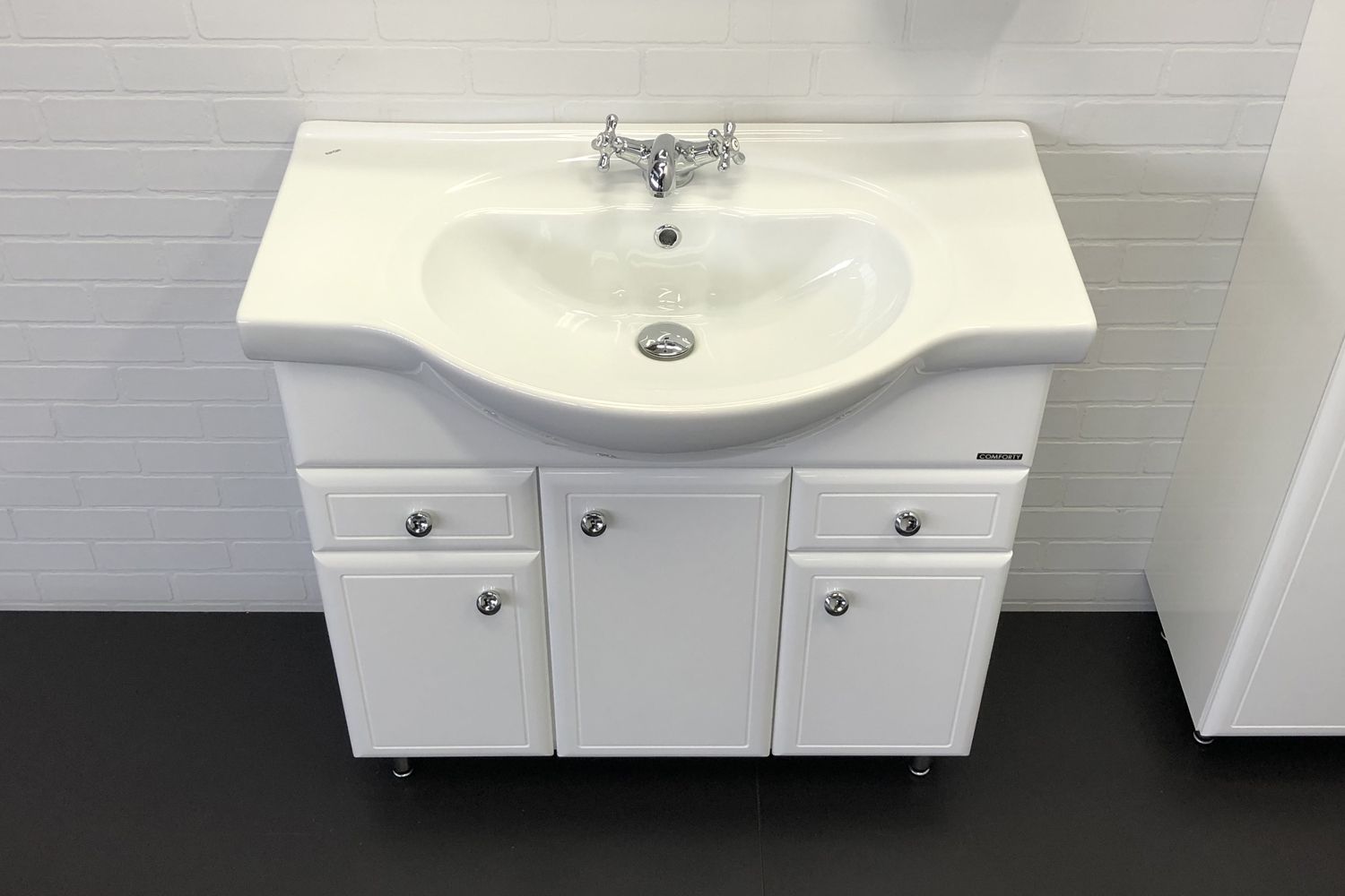 Приобрести сomforty тумба с раковиной "сочи-85" белый глянец