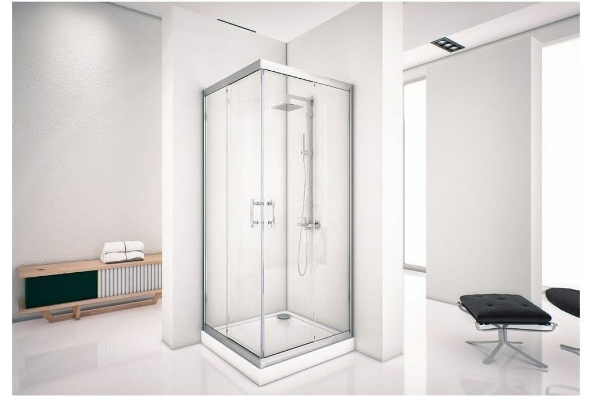 Приобрести aquanet душевое ограждение alfa cube naa1142 100x100, прозрачное стекло