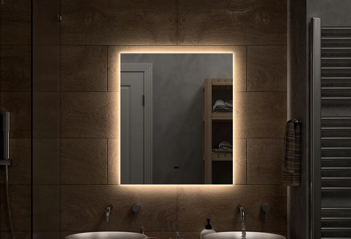 Приобрести continent зеркало с подсветкой trezhe 60х70 см, белое