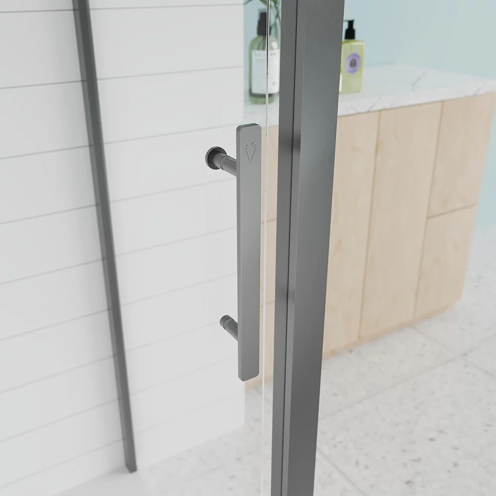 Приобрести veconi душевое ограждение evo 130х110 см, брашированный графит, прозрачное e1-sp-gr-130110-01-c9