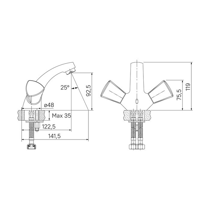 Приобрести iddis смеситель для раковины bounce 119мм, хром, bousb00i01