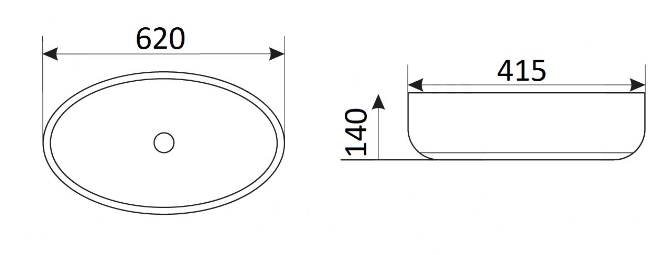 Приобрести раковина накладная ceramalux 61 см 9433