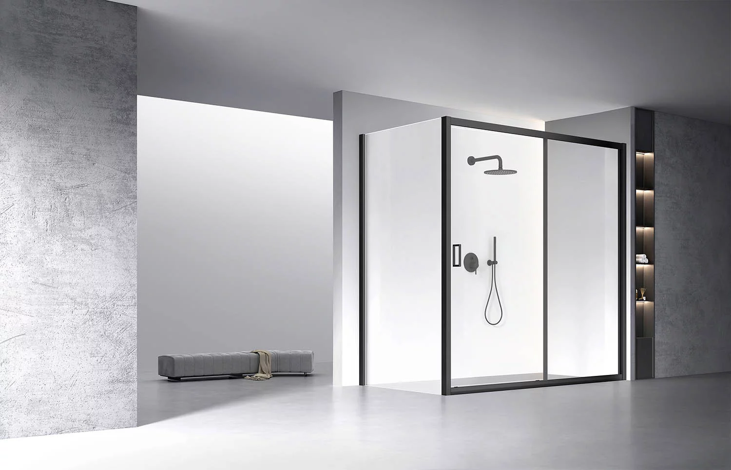 Приобрести veconi душевое ограждение rovigo 110х170 см, черное, прозрачное rv060b-170110-01-c5