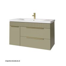 Caprigo Тумба с раковиной MONBAR-Smalty 100 см, левая, зеленая, эмаль