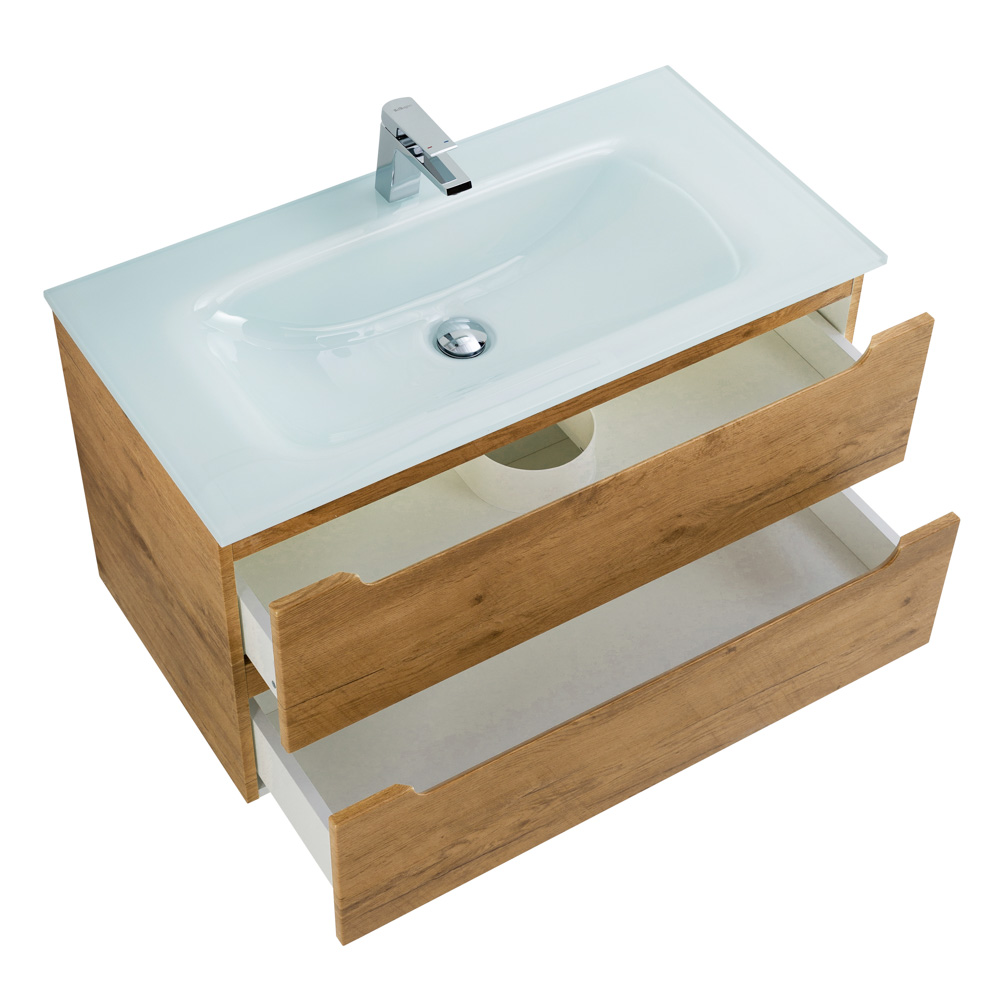 Приобрести belbagno тумба с раковиной etna 100 см, подвесная rovere nature, стеклянная раковина