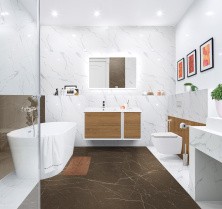 Cezares Тумба подвесная с раковиной BELLAGIO 106 см Rovere Tabacco, левостороняя, дерево 54716