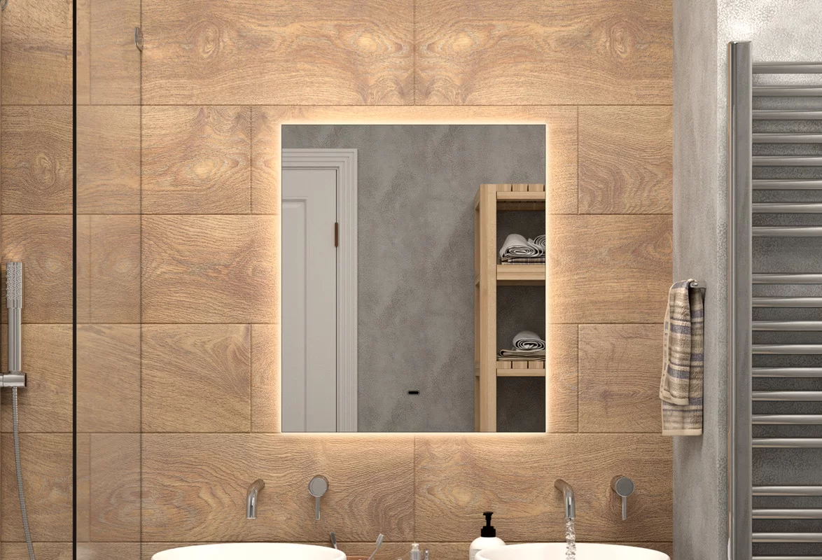 Приобрести continent зеркало с подсветкой trezhe 60х70 см, белое