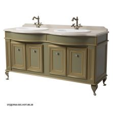 Caprigo Тумба с раковиной FRESCO 160 см, зеленая, эмаль