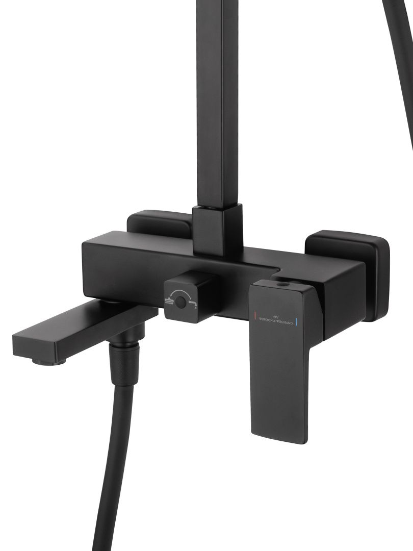 Приобрести душевая система wonzon & woghand cube 2.0, черный матовый (ww-88047068-mb)