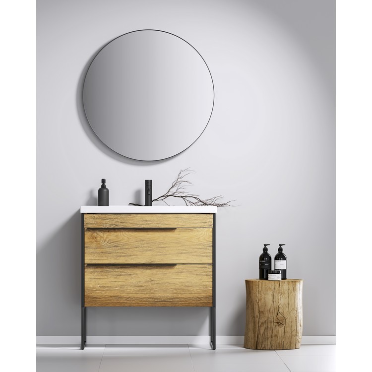 Приобрести тумба подвесная с раковиной aqwella fargo 100 см, дуб балтийский frg0110db