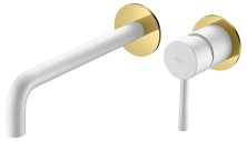 Boheme Смеситель для раковины Uno, настенный, белый\золото 465-WG