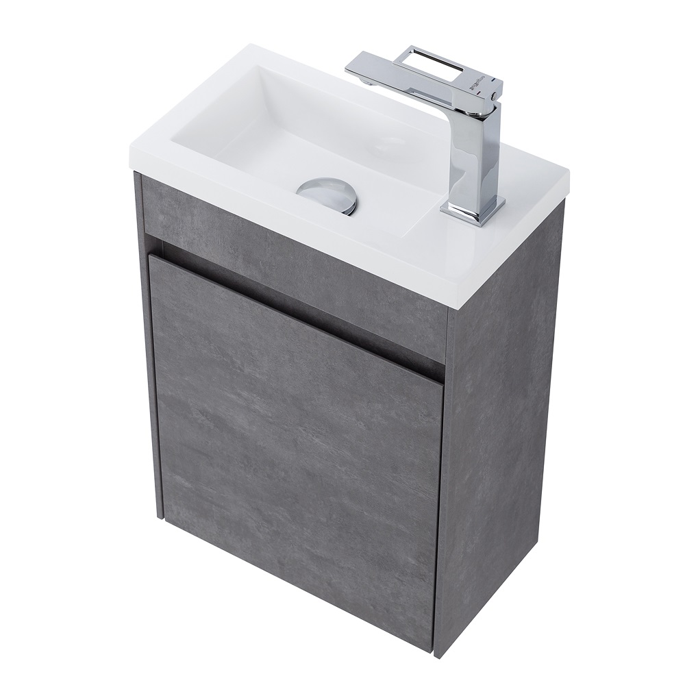 Приобрести belbagno тумба с раковиной pietra mini 40 см, подвесная с дверью 40-l stucco cemento, белая раковина