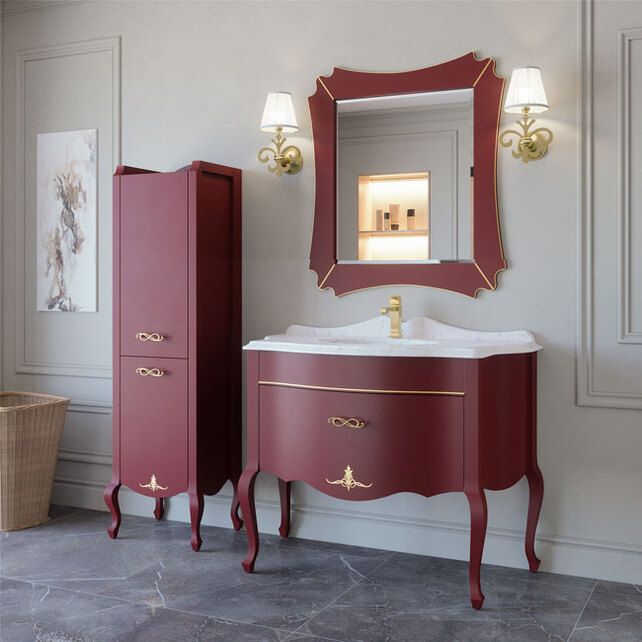 Приобрести caprigo тумба с раковиной bourget 120 см, бордовая, эмаль