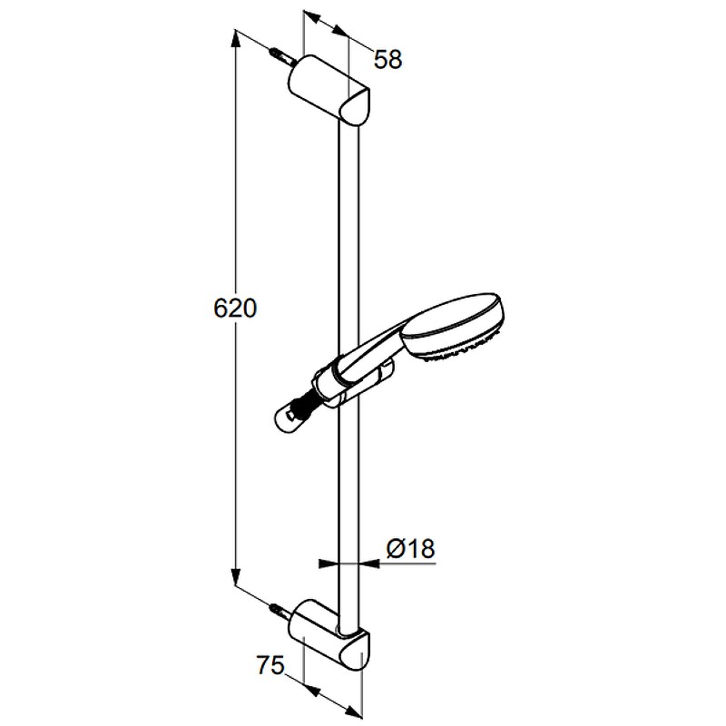 Приобрести kludi logo душевой гарнитур 1s, 600 мм, арт. 6816005-00