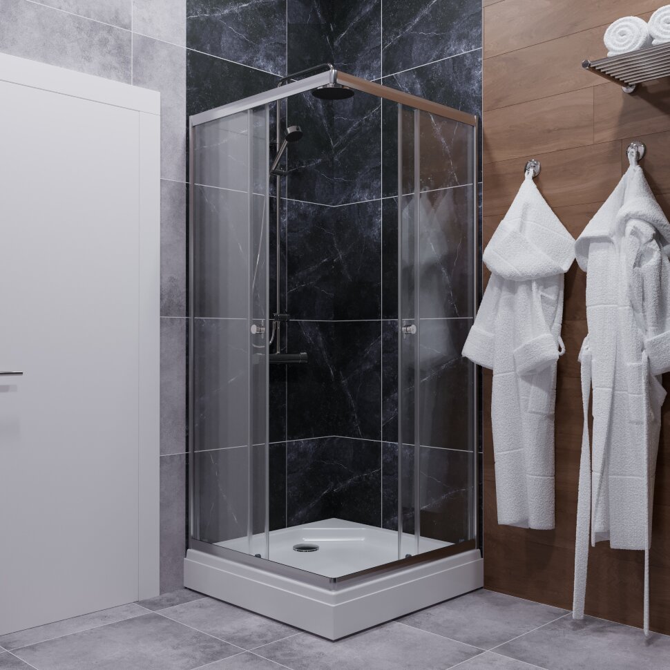 Приобрести тритон душевое ограждение вента 100х100 см, хром, прозрачное щ0000049619