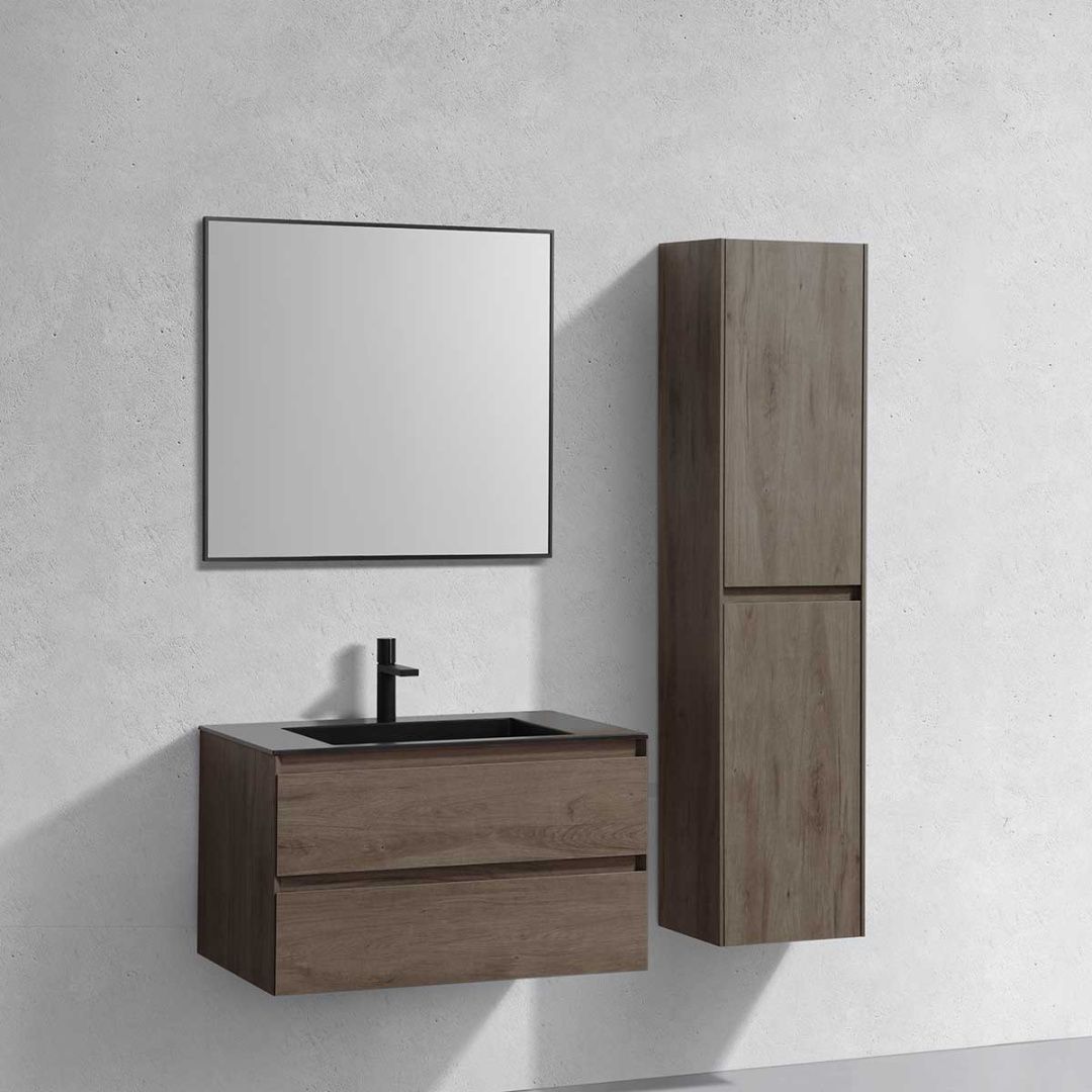 Приобрести vincea тумба подвесная luka 80 см, дуб темный с серой раковиной vmc-2l800ro;vcb-13800g