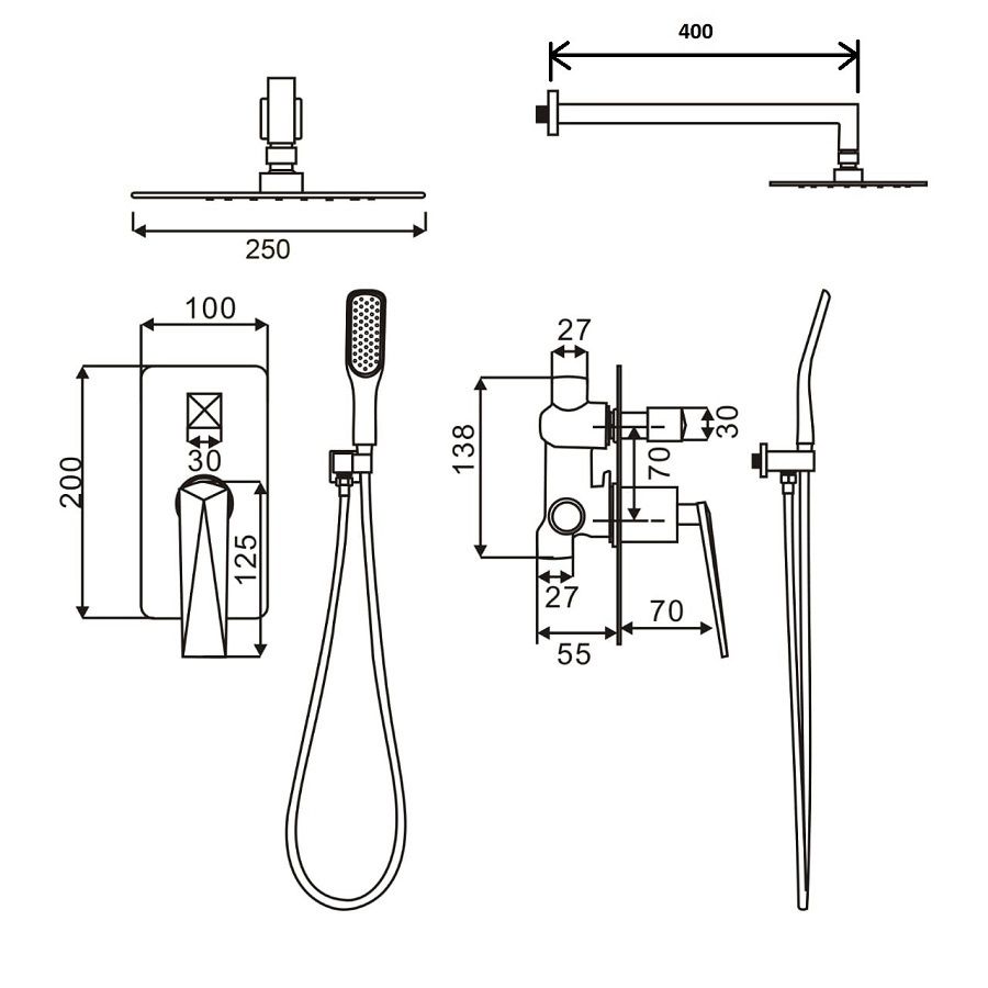 Приобрести boheme душевая система venturo, встраиваемая, хром 374