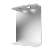 Mirsant Зеркало Фарида 12 50 см, с полкой, белое УТ000004917