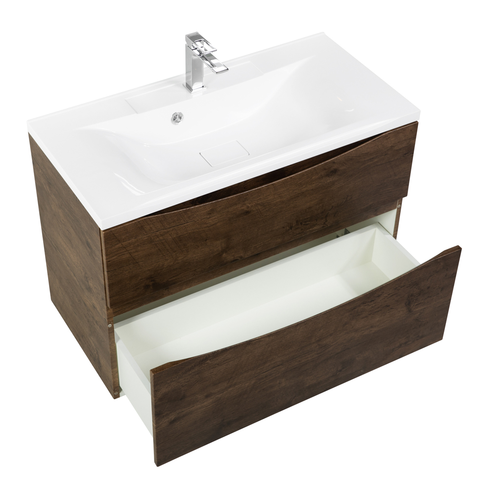 Приобрести belbagno тумба с раковиной marino-h60 90 см, подвесная rovere moro, белая раковина