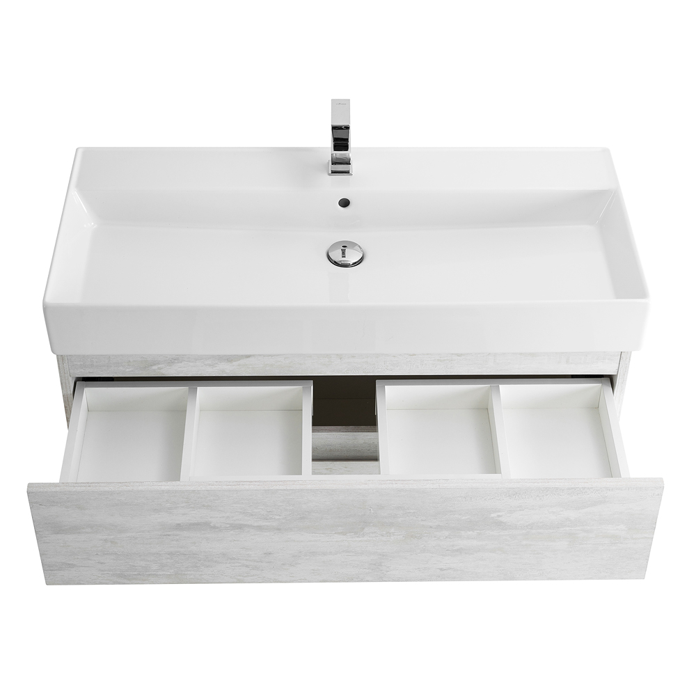 Приобрести cezares тумба подвесная с раковиной molveno 46 100 см legno bianco, белый глянец molveno 46-100-2c-so-lb