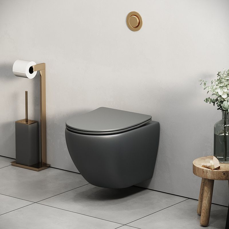 Приобрести grossman унитаз подвесной с крышкой дюропласт, микролифт, серый матовый gr-4455gms