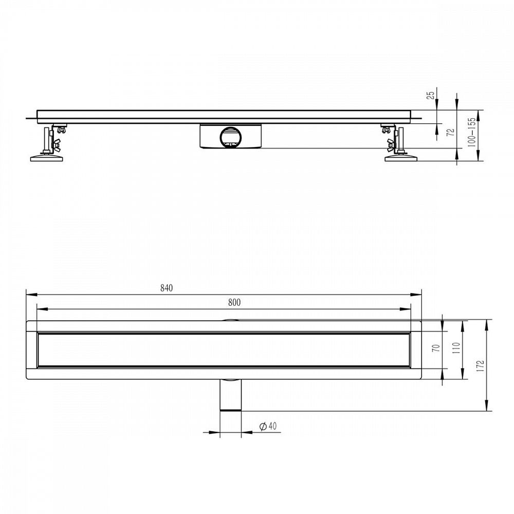 Приобрести raglo душевой трап 80 см, медь r652.80.33
