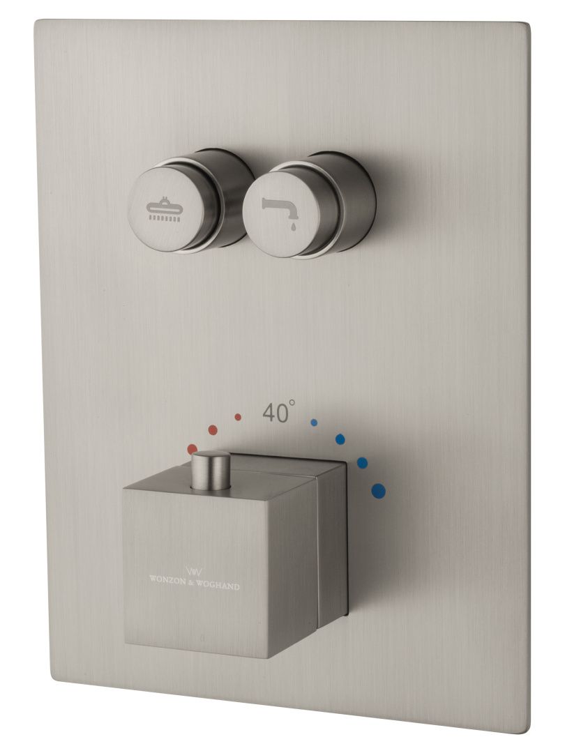 Приобрести душевая система с термостатом встраиваемая wonzon & woghand, брашированный никель (ww-88929003-bn)