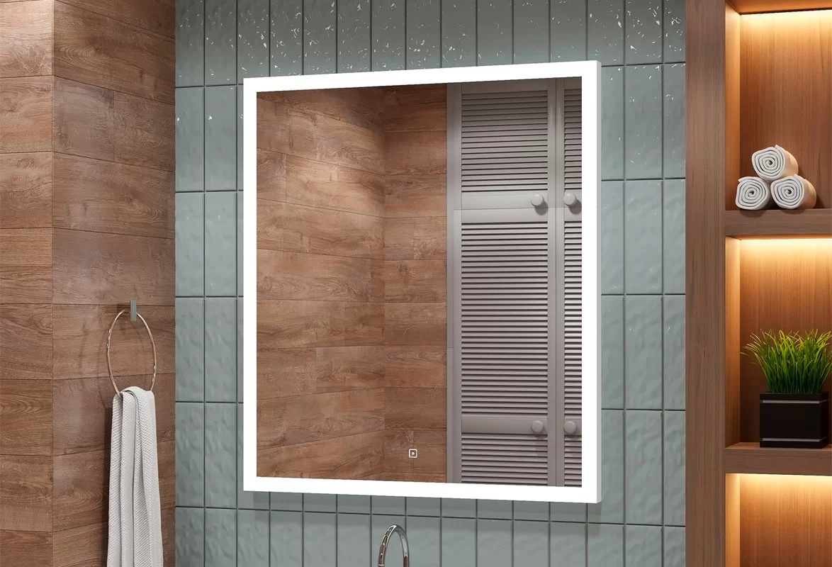 Приобрести continent зеркало с подсветкой sevilla 80х90 см, белое