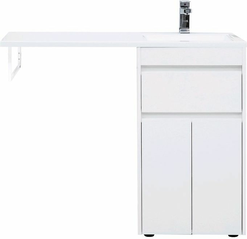 Приобрести aquanet тумба с раковиной токио 48 см, белая (напольная, 1 ящик, 2 дверцы)