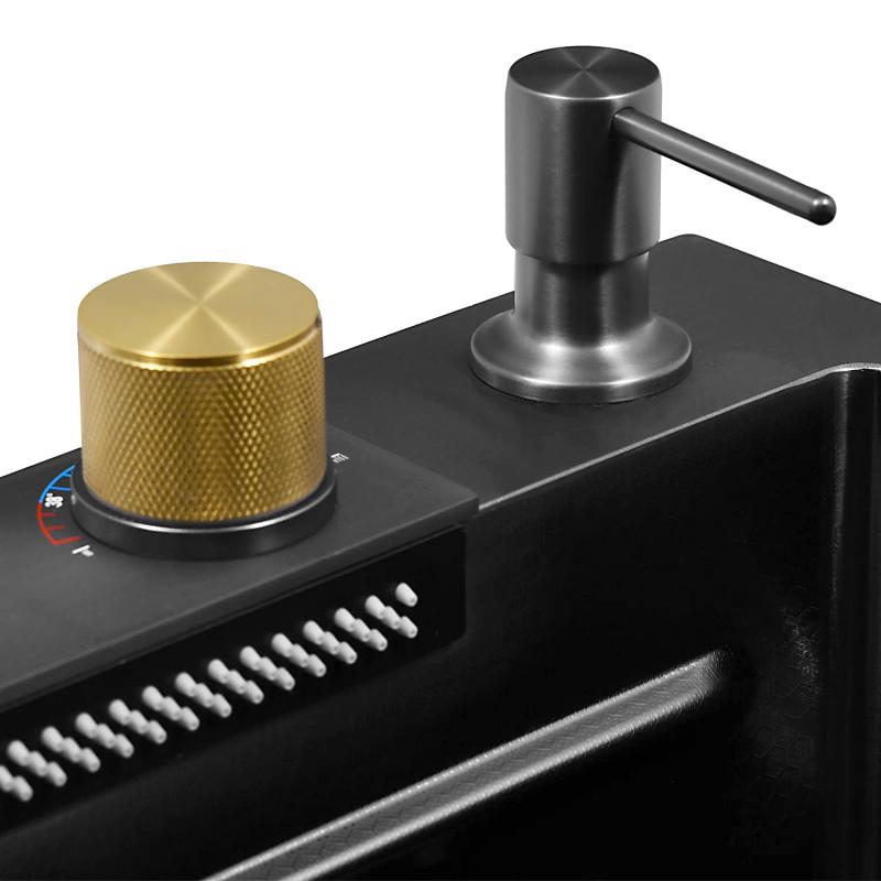 Приобрести gerhans кухонная мойка 75х45 см, функциональная, графит\декор